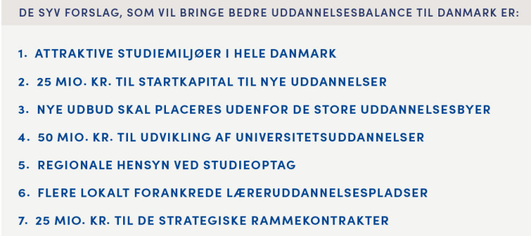Venstres uddannelsesudspil består af disse syv forslag.