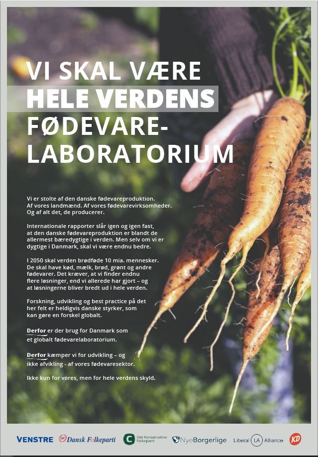 Blå blok vil have, at Danmark skal være hele verdens fødevarelaboratorium.