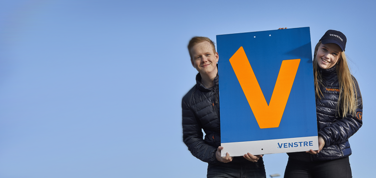 En Venstre-plakat til regionsrådsvalg 2021.