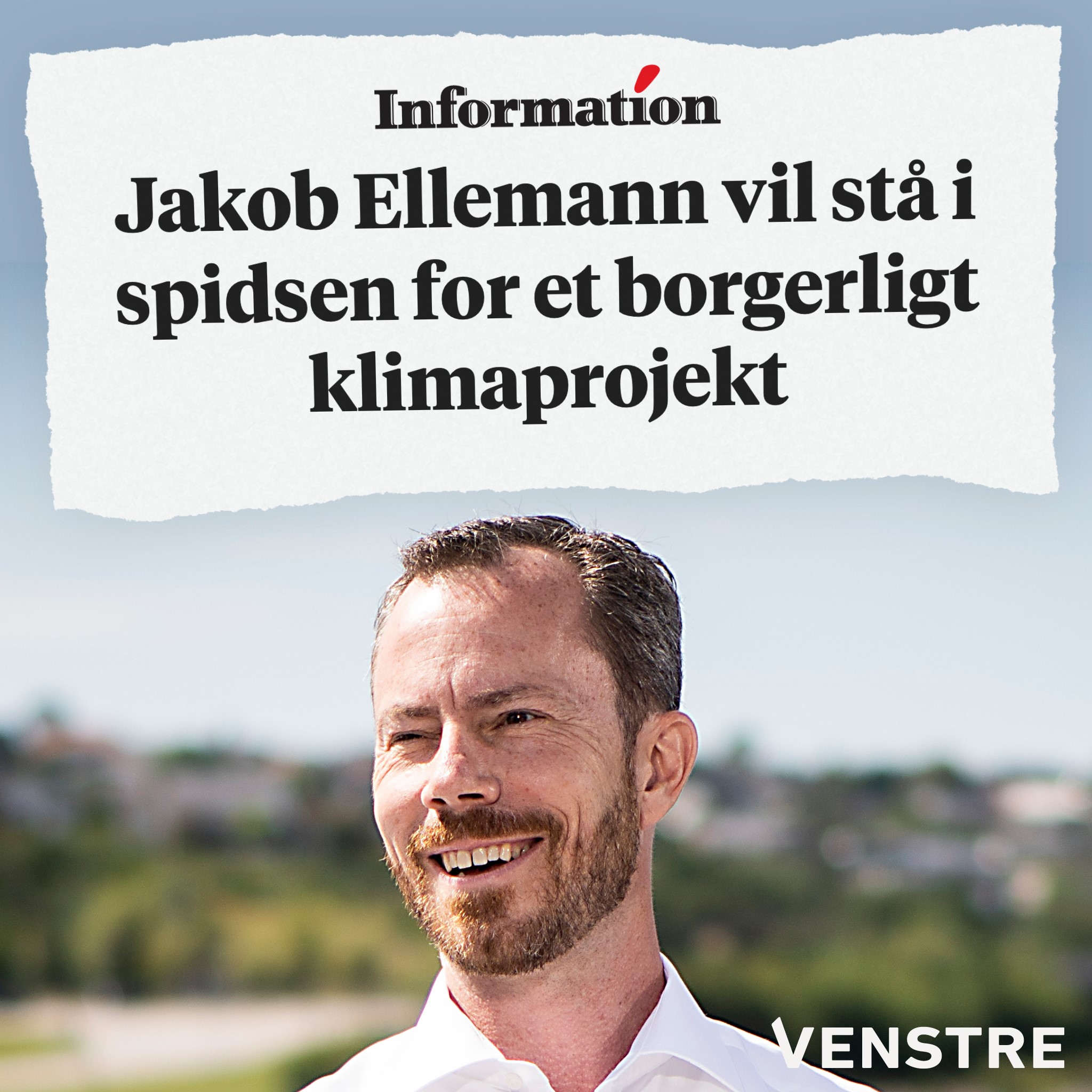 Jakob Ellemann-Jensen vil stå i spidsen for et borgerligt klimaprojekt.