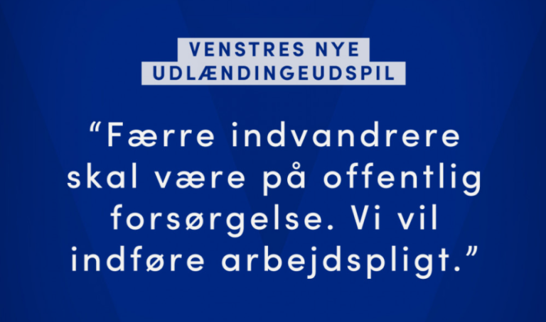 Venstre vil indføre arbejdspligt og blandt andet få flere i nyttejob.